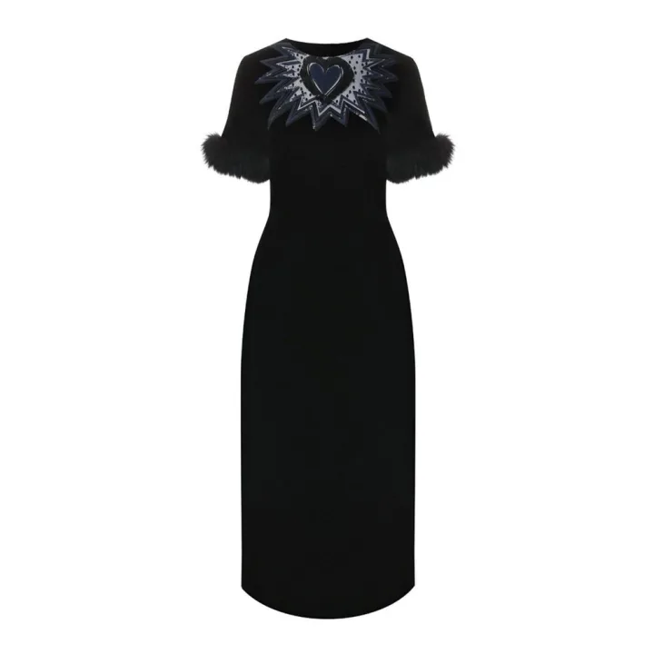 Black Viscose Casual Dress