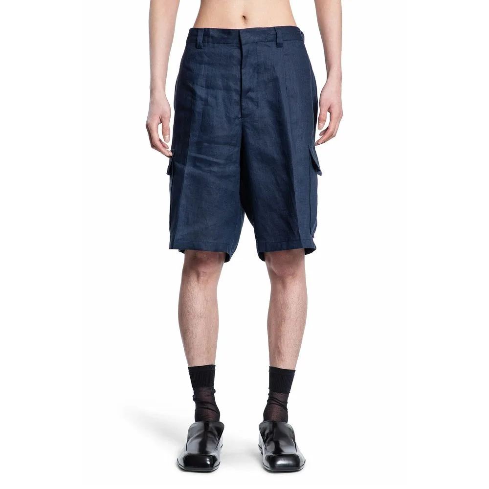 Blue Linen Bermuda Shorts - Image 2
