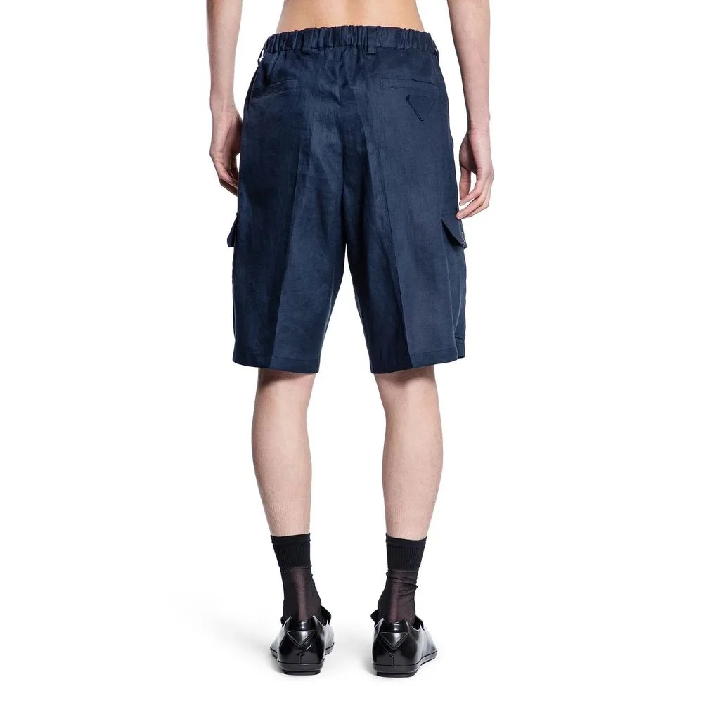Blue Linen Bermuda Shorts - Image 3