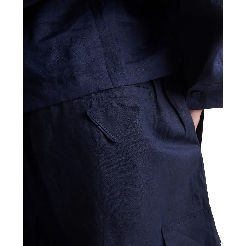 Blue Linen Bermuda Shorts - Image 4