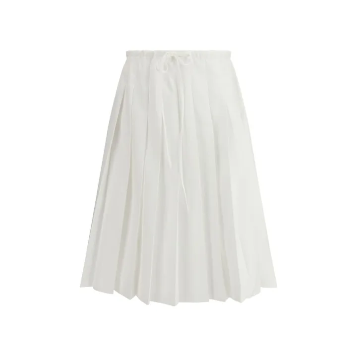 White Cotton Long Skirt