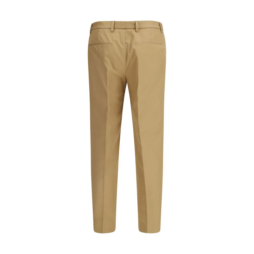 Beige Cotton Casual Pants - Image 2