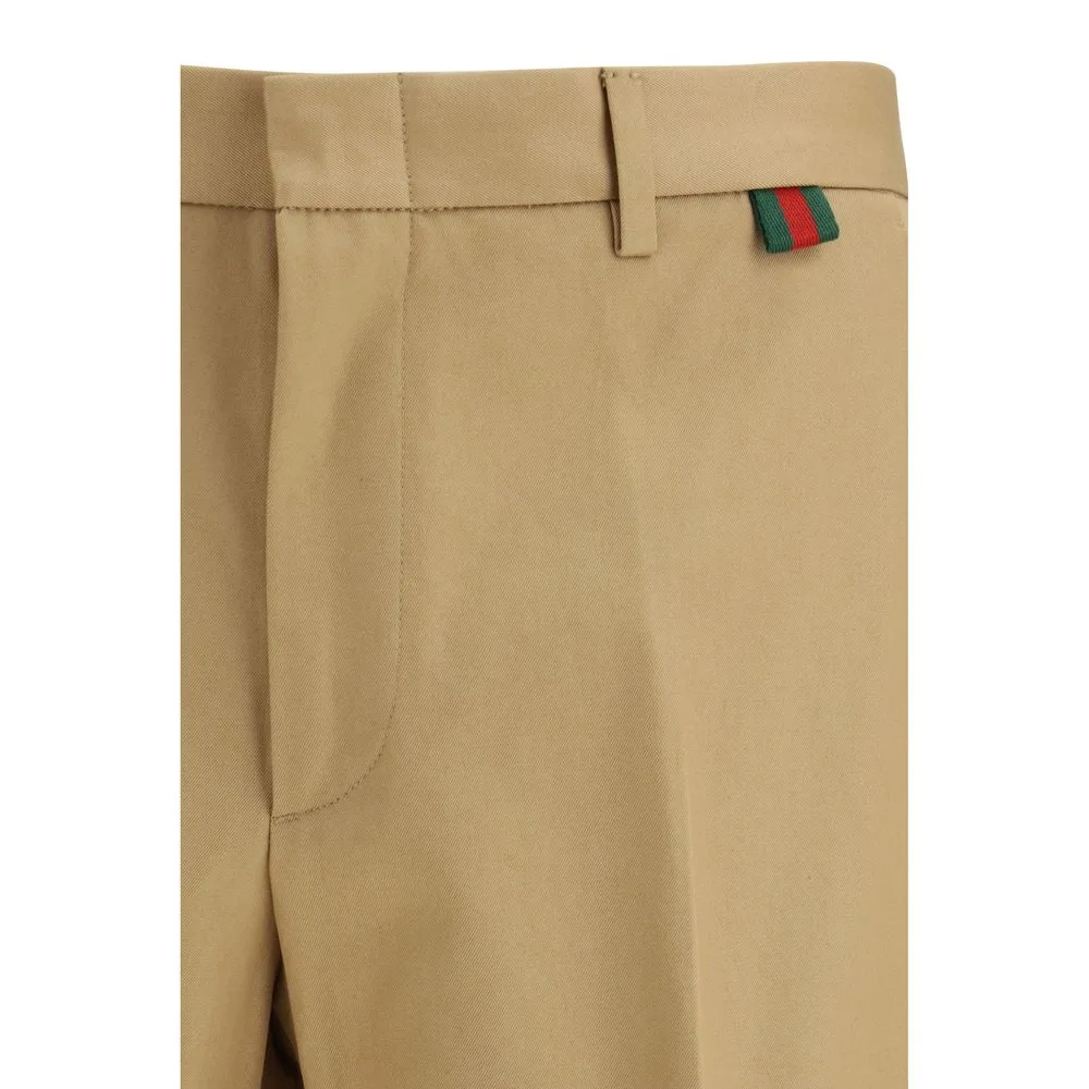Beige Cotton Casual Pants - Image 3