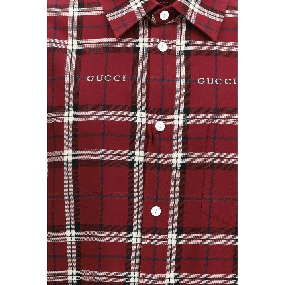 Red Cotton Pattern Shirt - Image 3