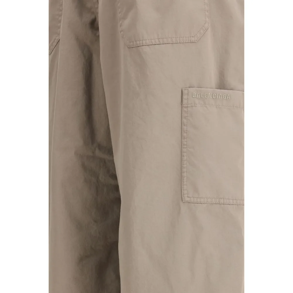 Beige Cotton Casual Pants - Image 3