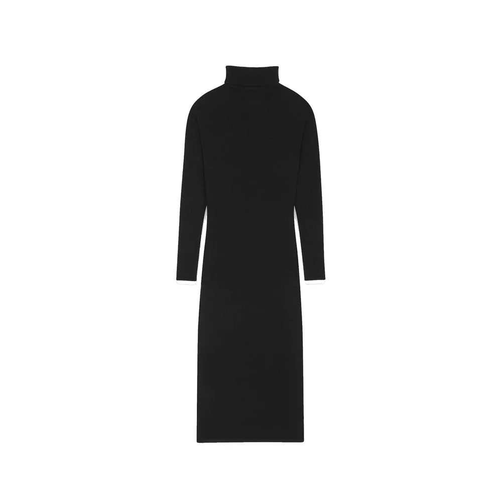 Black Cashmere Casual Dress - Image 2