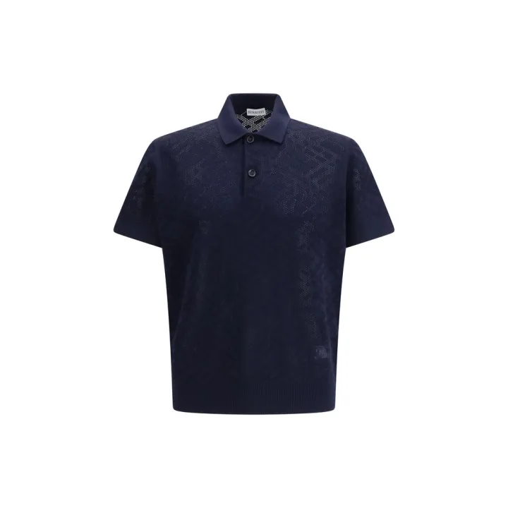 Blue Wool Polo Shirt