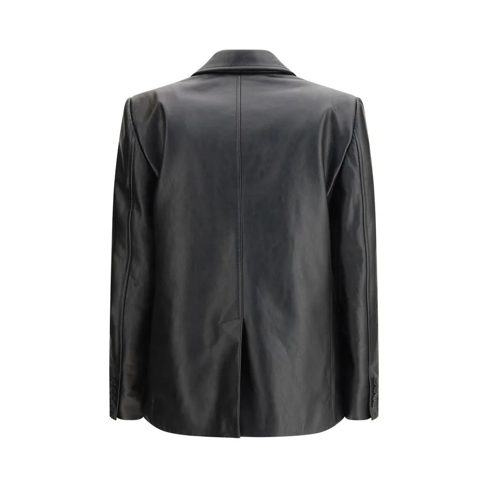 Black Calf Leather Bos Taurus Leather Jacket - Image 2