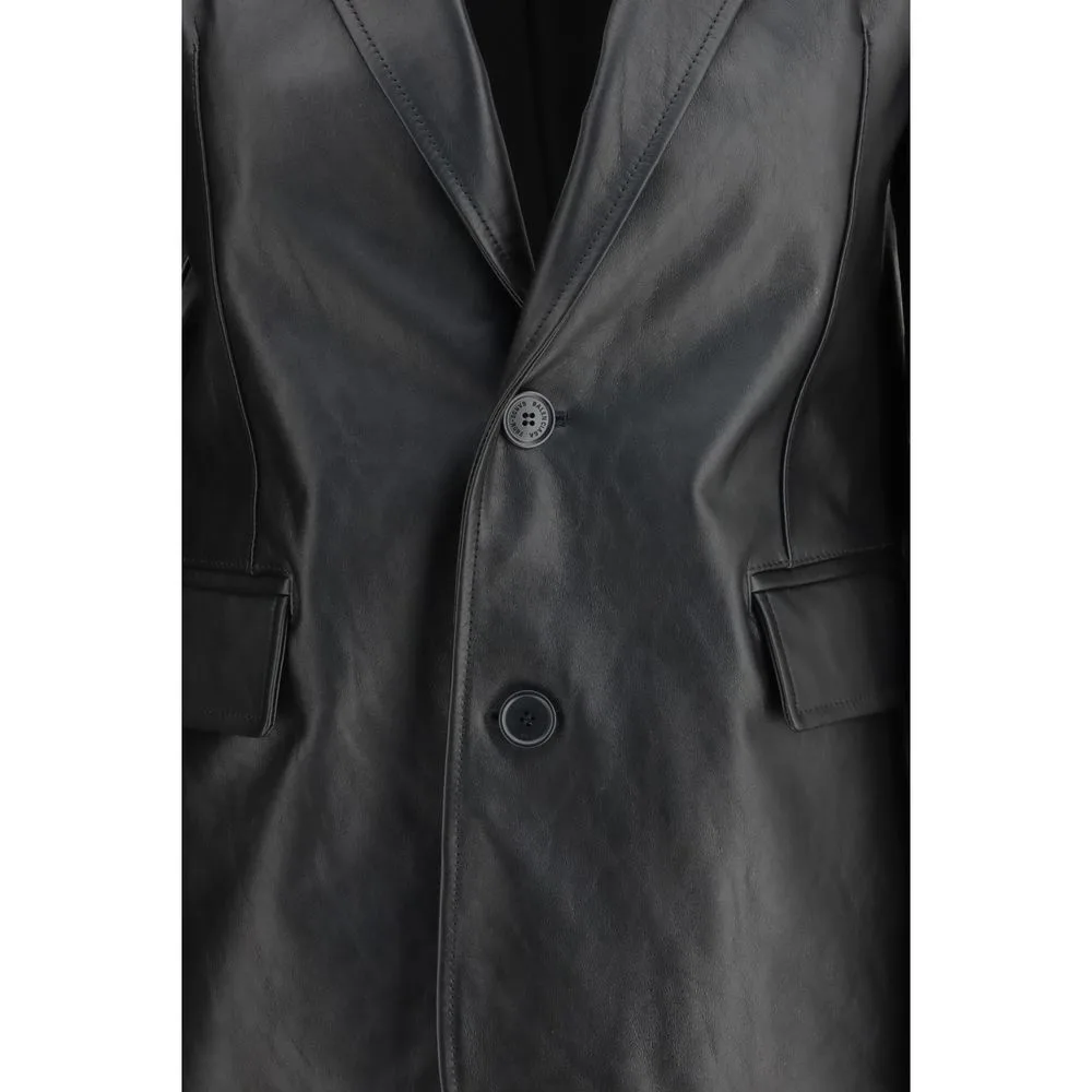 Black Calf Leather Bos Taurus Leather Jacket - Image 3