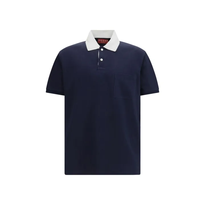 Blue Cotton Polo Shirt