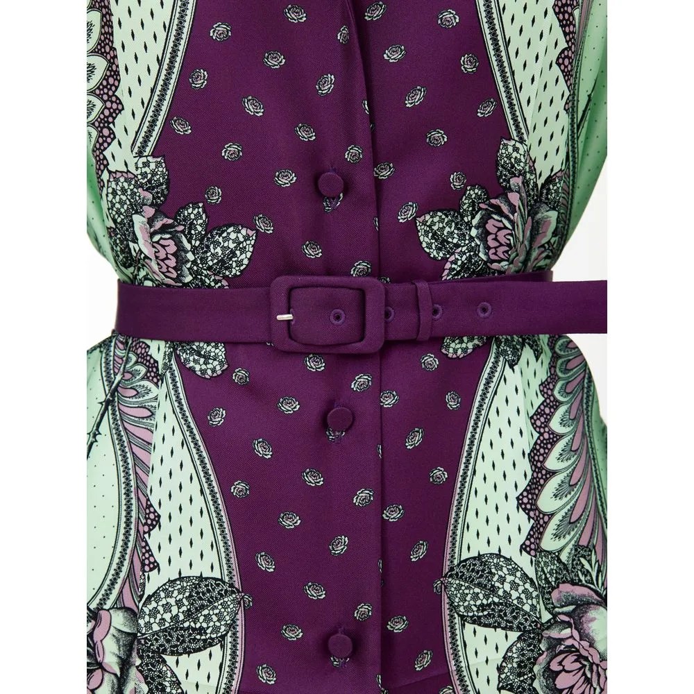 Green Silk Pattern Shirt - Image 3