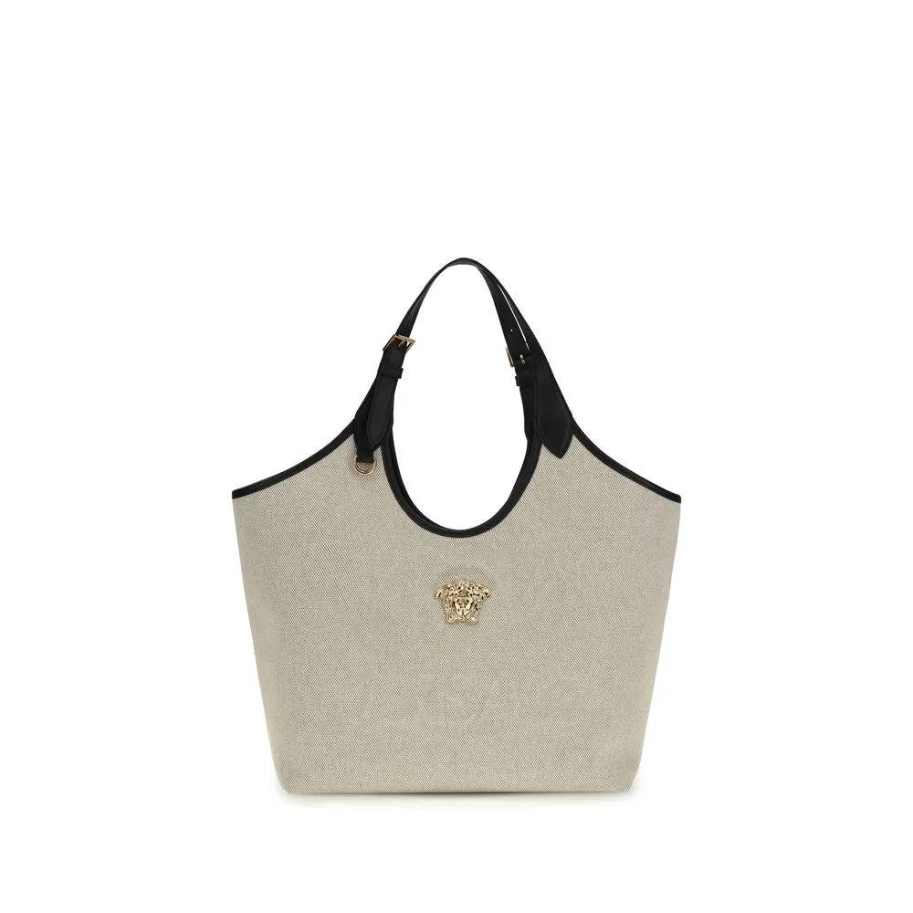 Beige Cotton Shoulder Bag