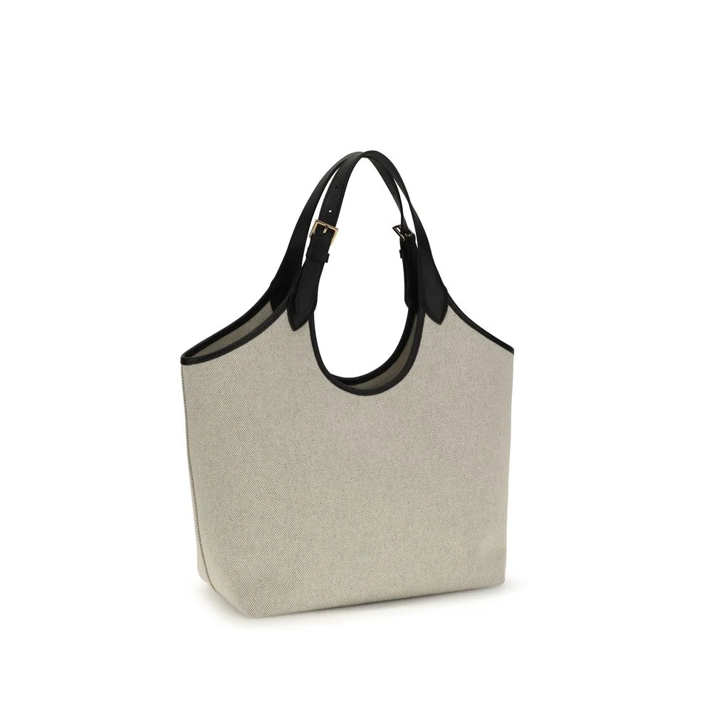 Beige Cotton Shoulder Bag - Image 3