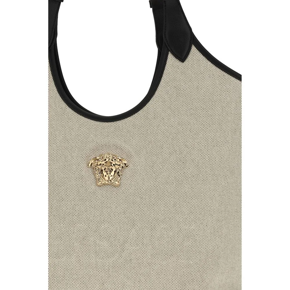 Beige Cotton Shoulder Bag - Image 4