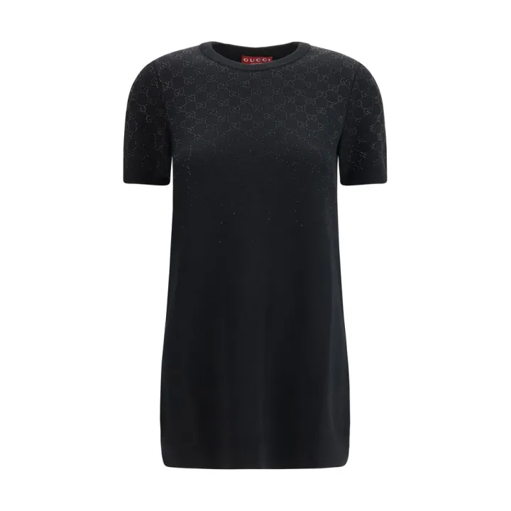 Black Wool Oves Aries Casual Dress