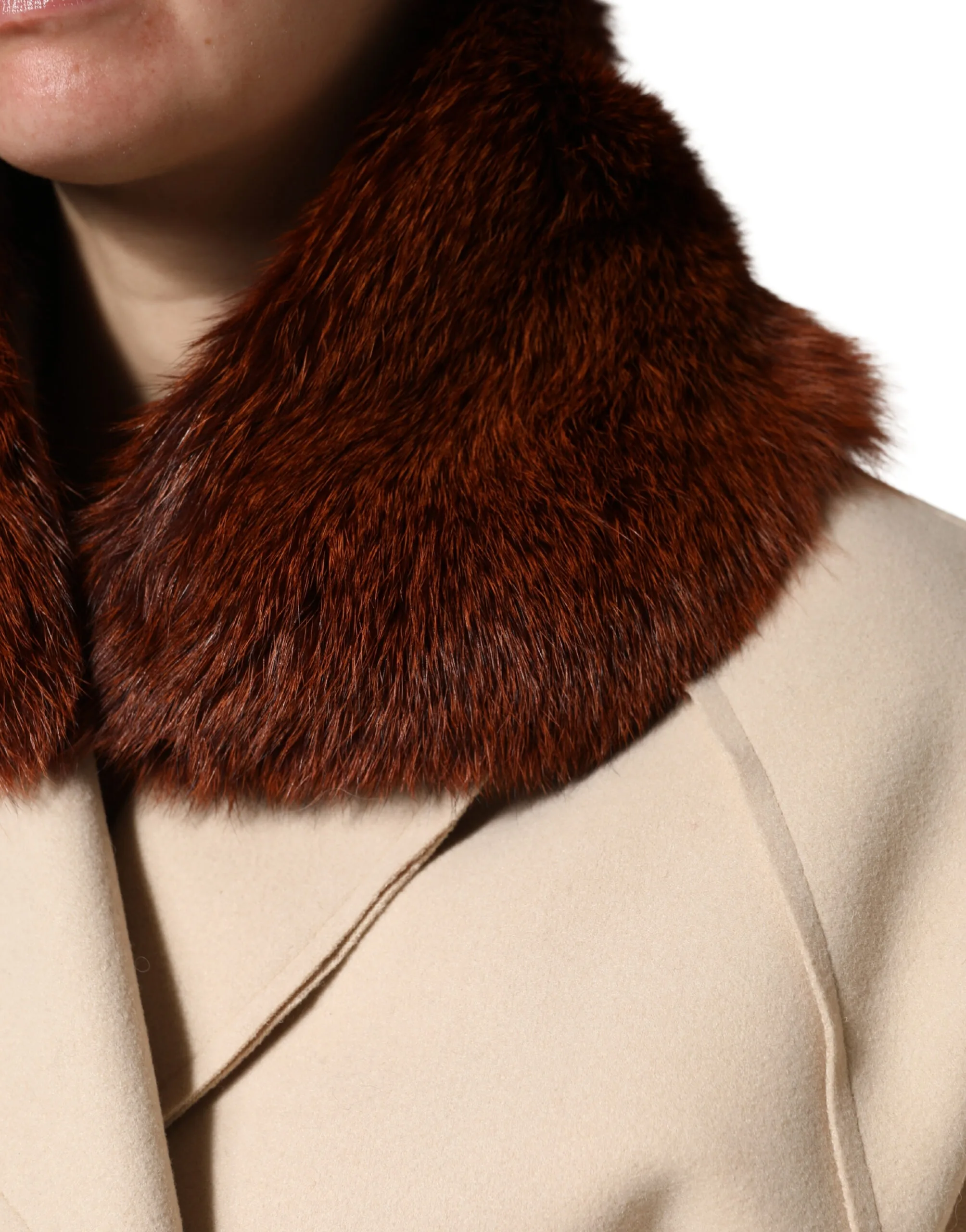 Brown Mink Fur Collar Women Neck Wrap 60cm x 14cm Scarf - Image 3