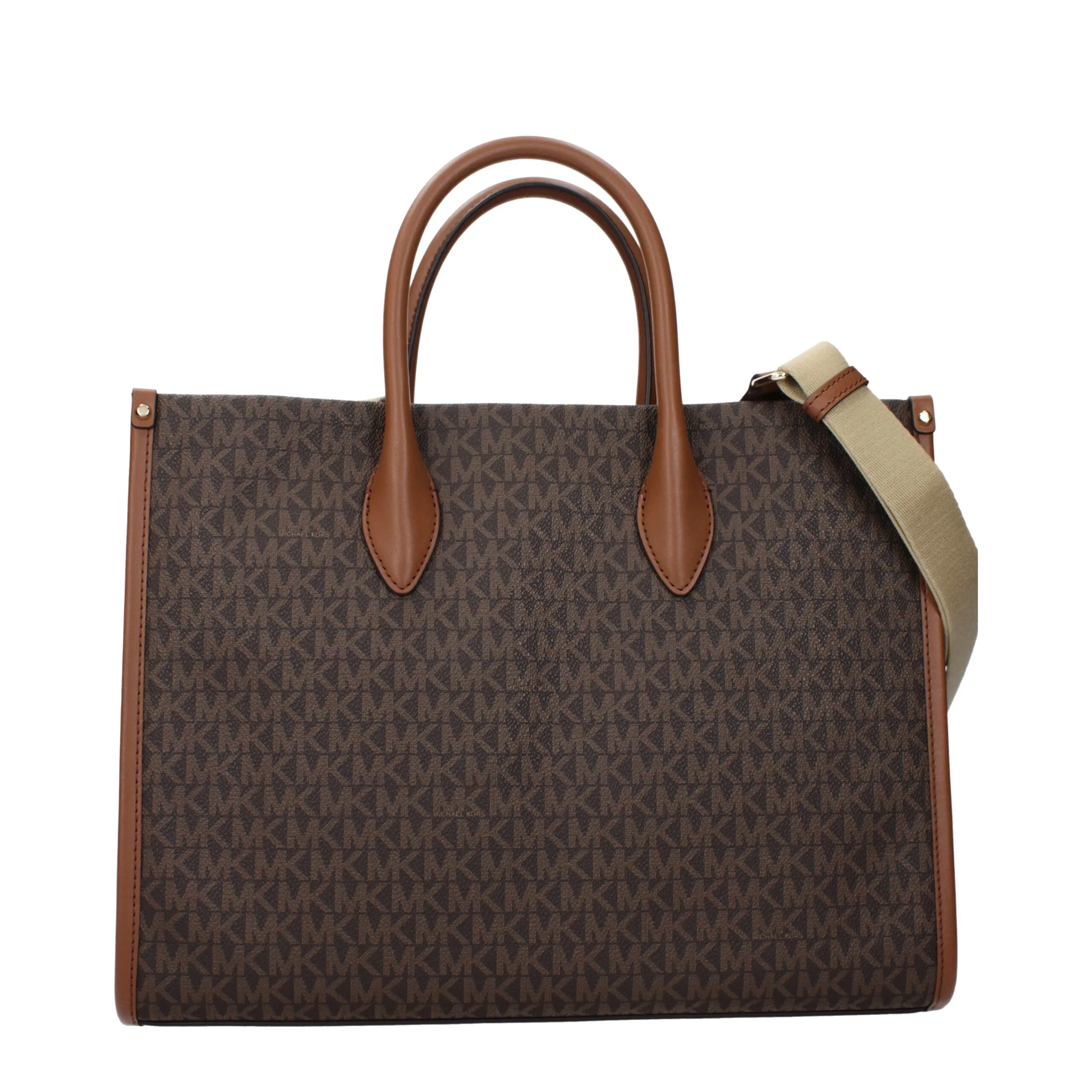 Brown Fabric Handbag - Image 3