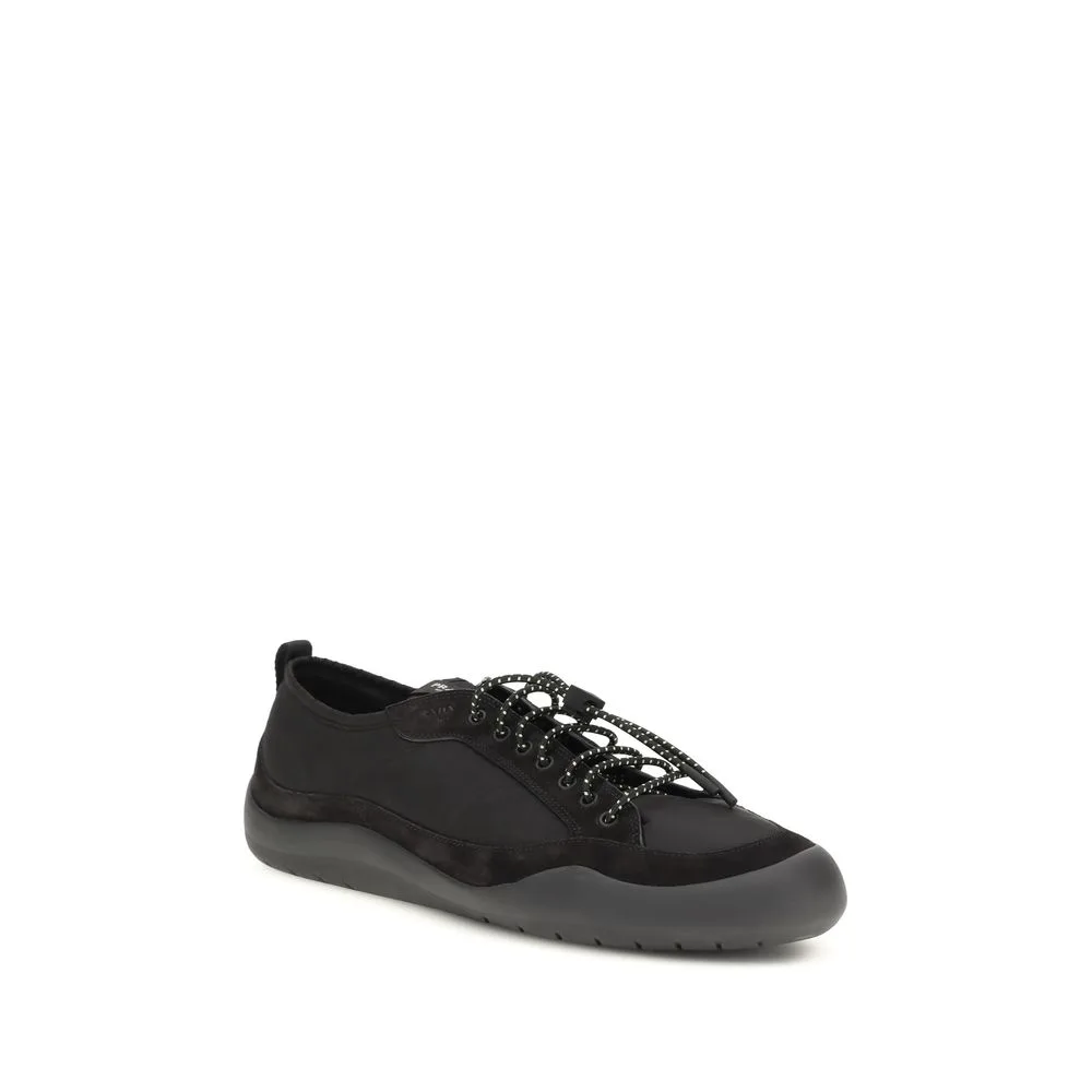 Black Fabric Athletic Sneakers - Image 2