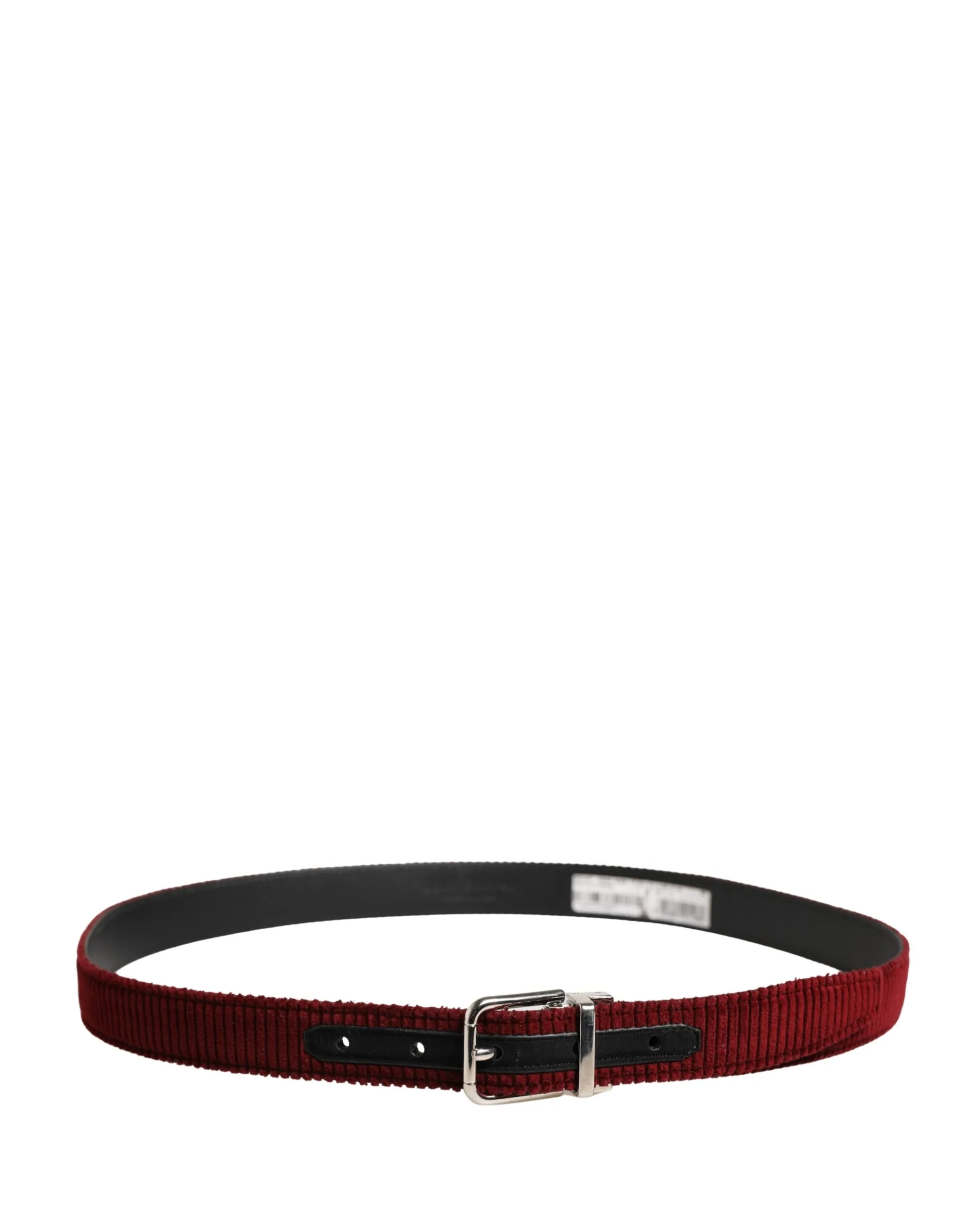 Men Red Velvet Leather Metal Buckle Belt - Image 2