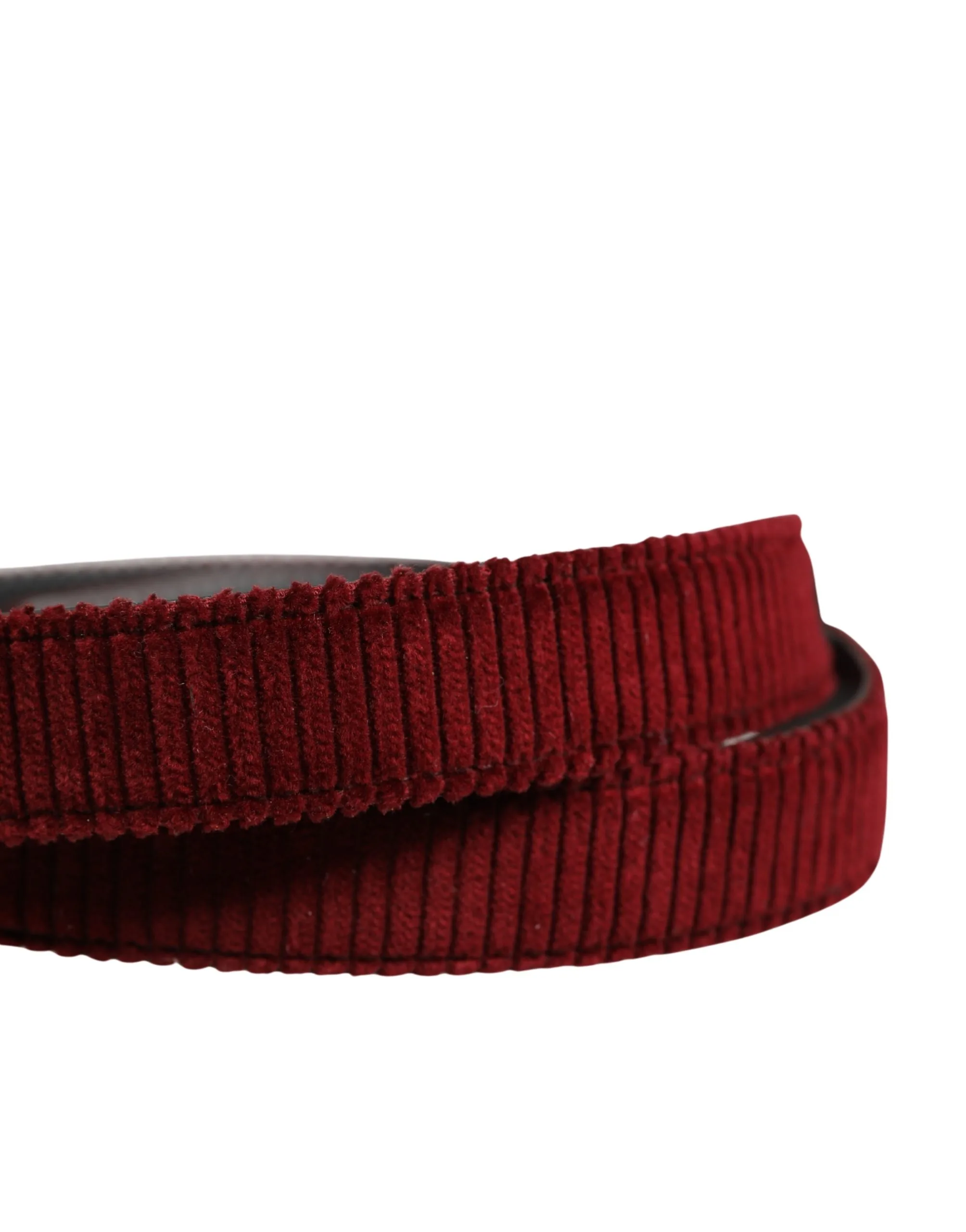 Men Red Velvet Leather Metal Buckle Belt - Image 4