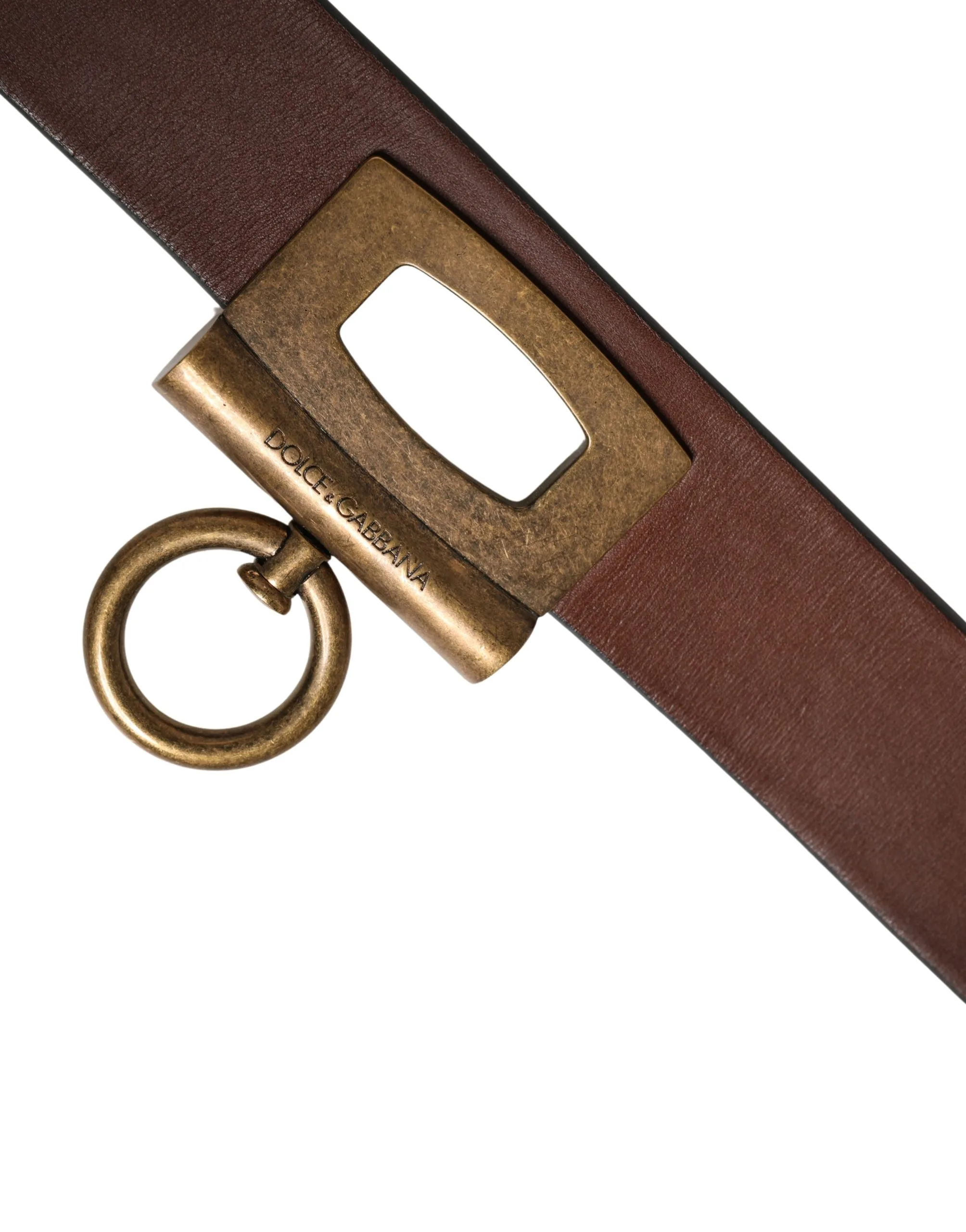 Men Brown Classic Leather Metal Buckle Belt - Image 6