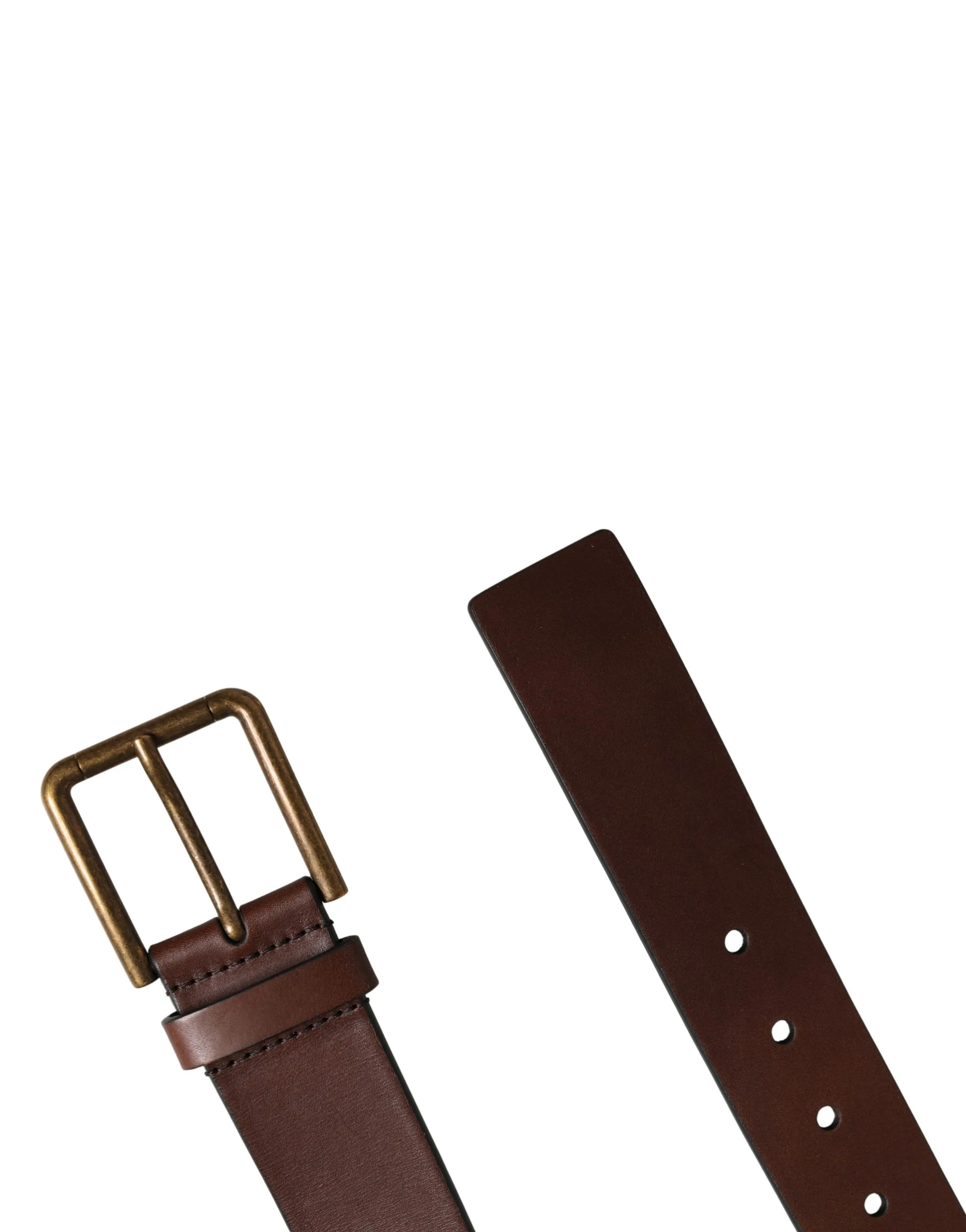 Men Brown Classic Leather Metal Buckle Belt - Image 7