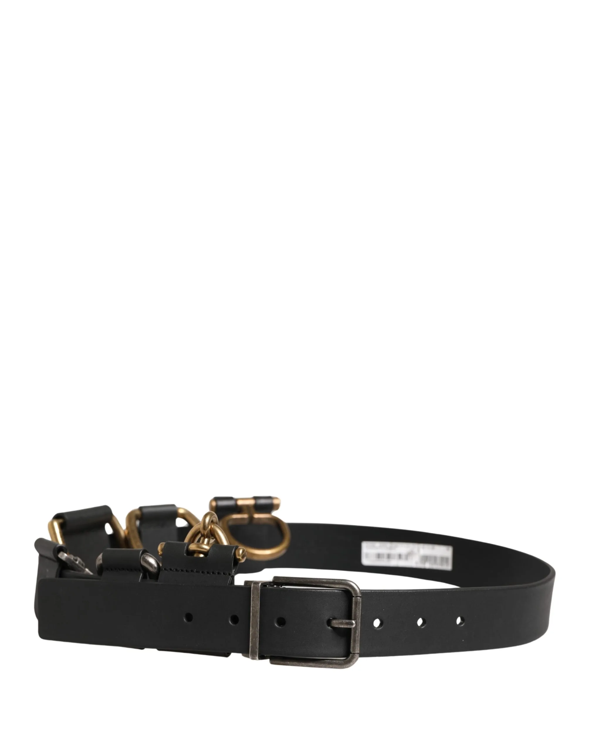 Men Black Classic Leather Metal Buckle Belt - Image 2