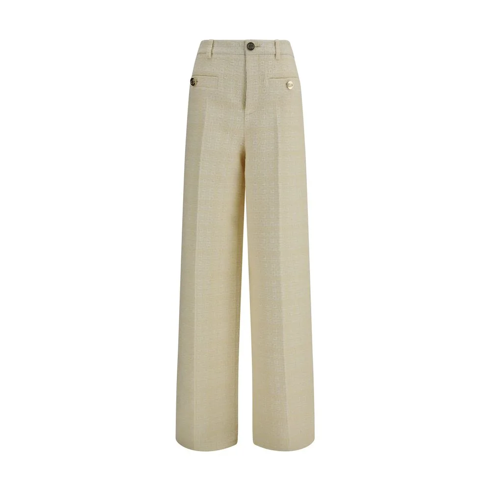 Beige Cotton Dress Pants