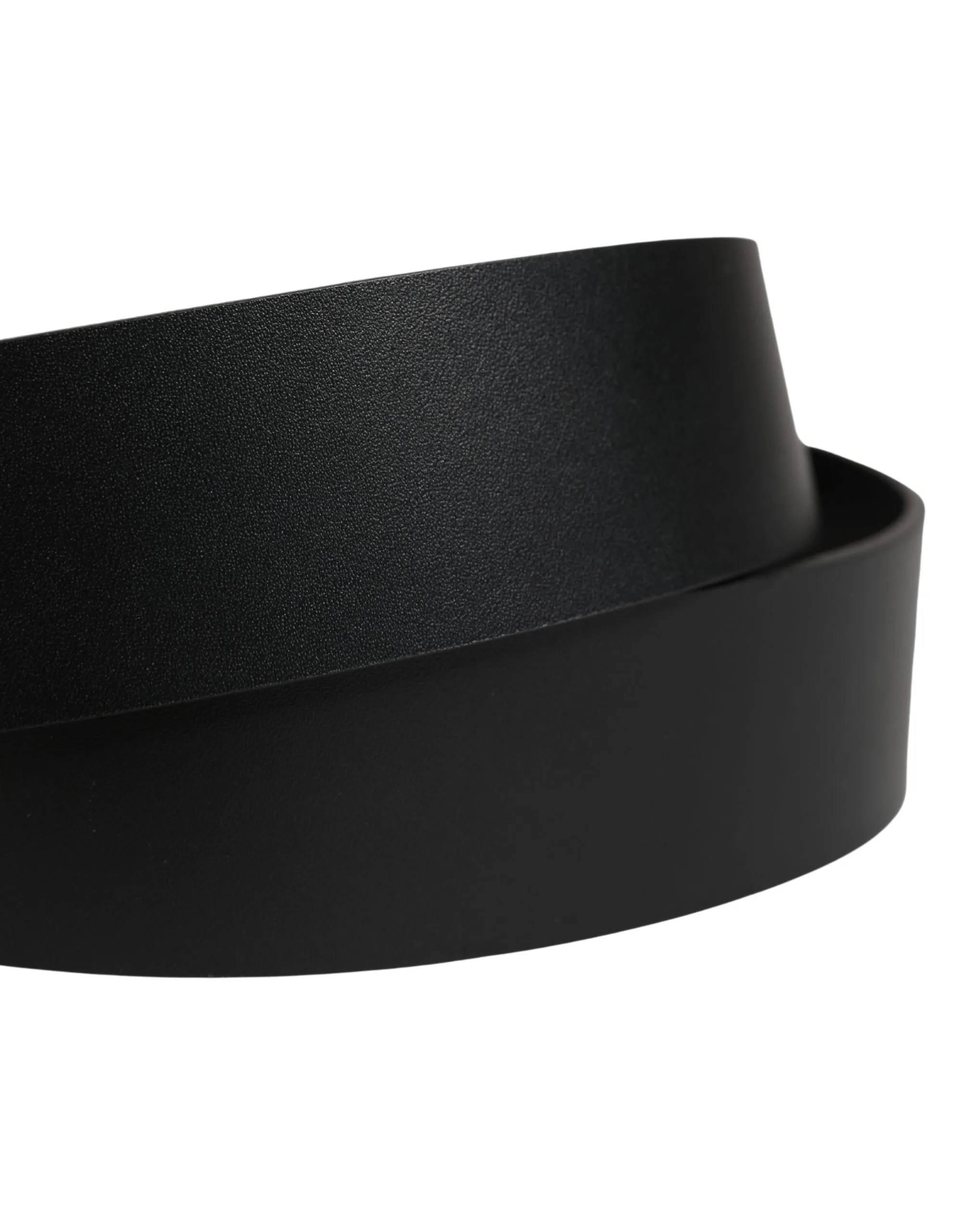Black Calf Leather Ornate Metal Buckle Belt - Image 4