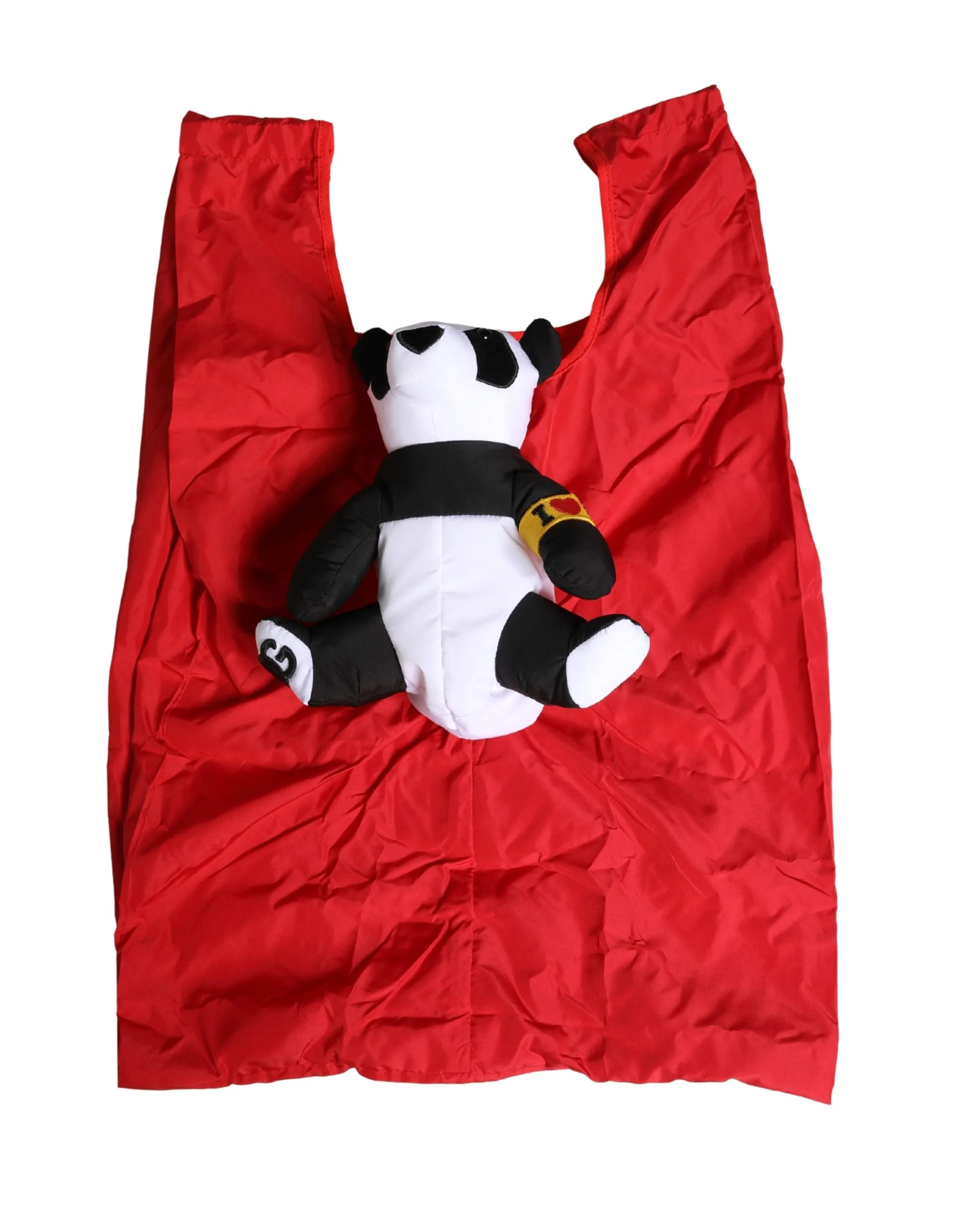 Men Red Polyester Panda Stuffed Ecobag Tote Bag