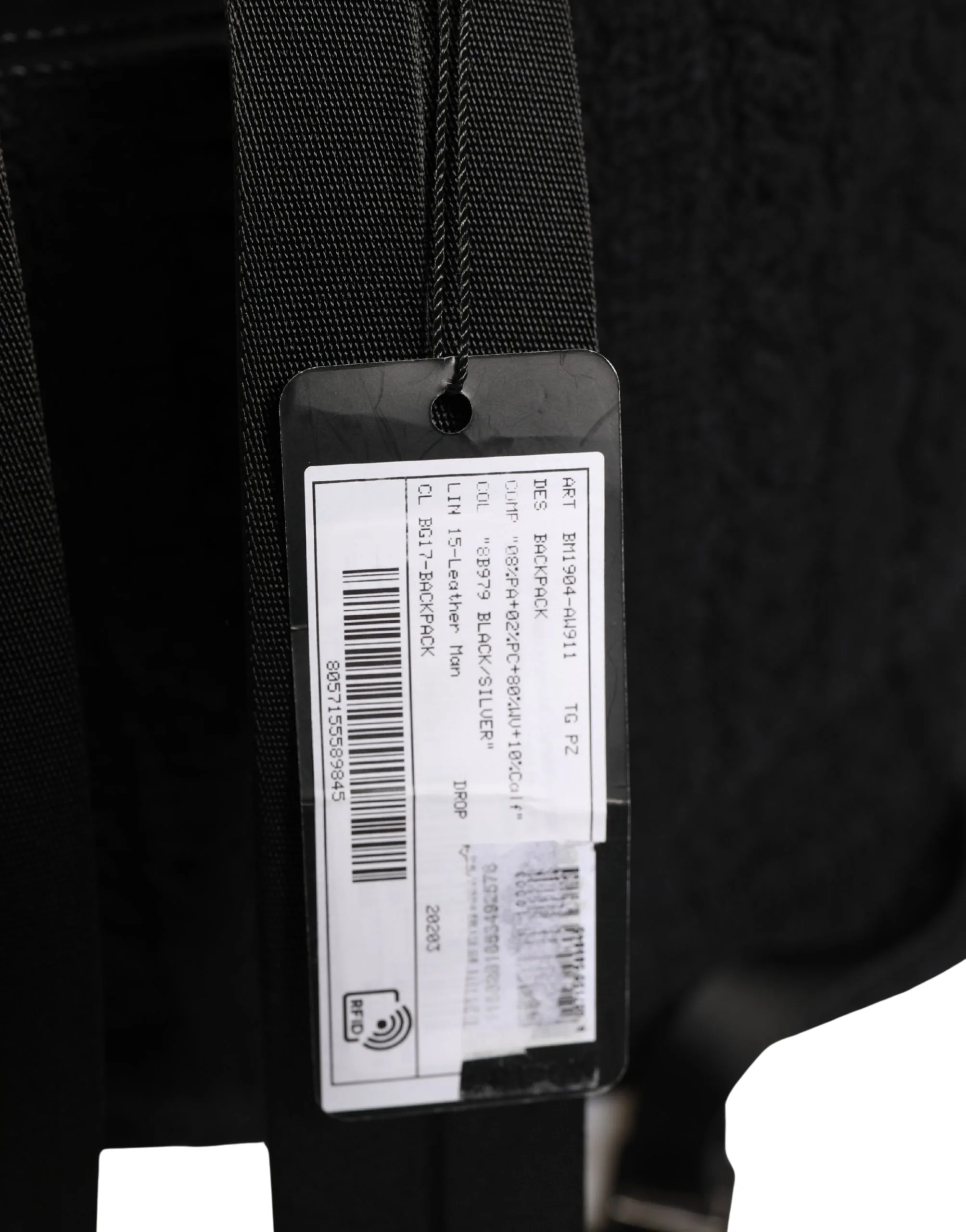 Black Tricot Wool Blend Duffel Backpack Travel Bag - Image 8