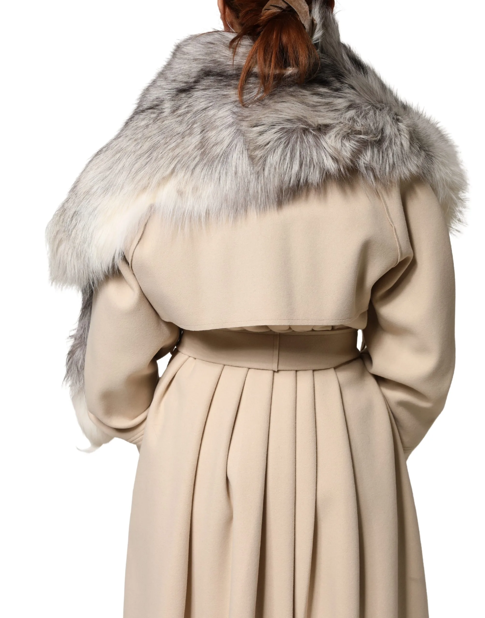 White Fox Fur Neck Wrap Warmer Winter Scarf - Image 2