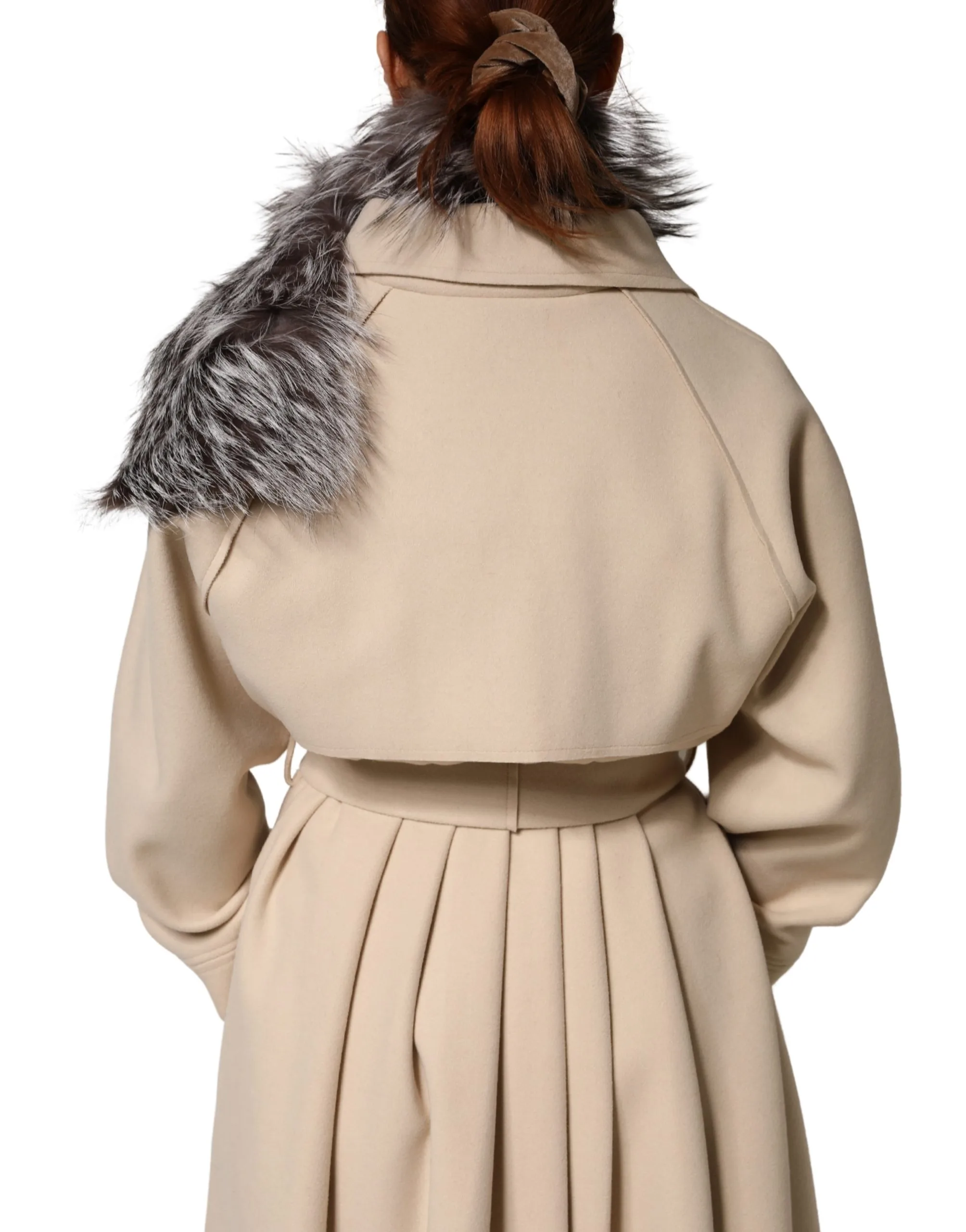 Gray Fox Fur Neck Wrap Warmer Winter Scarf - Image 2
