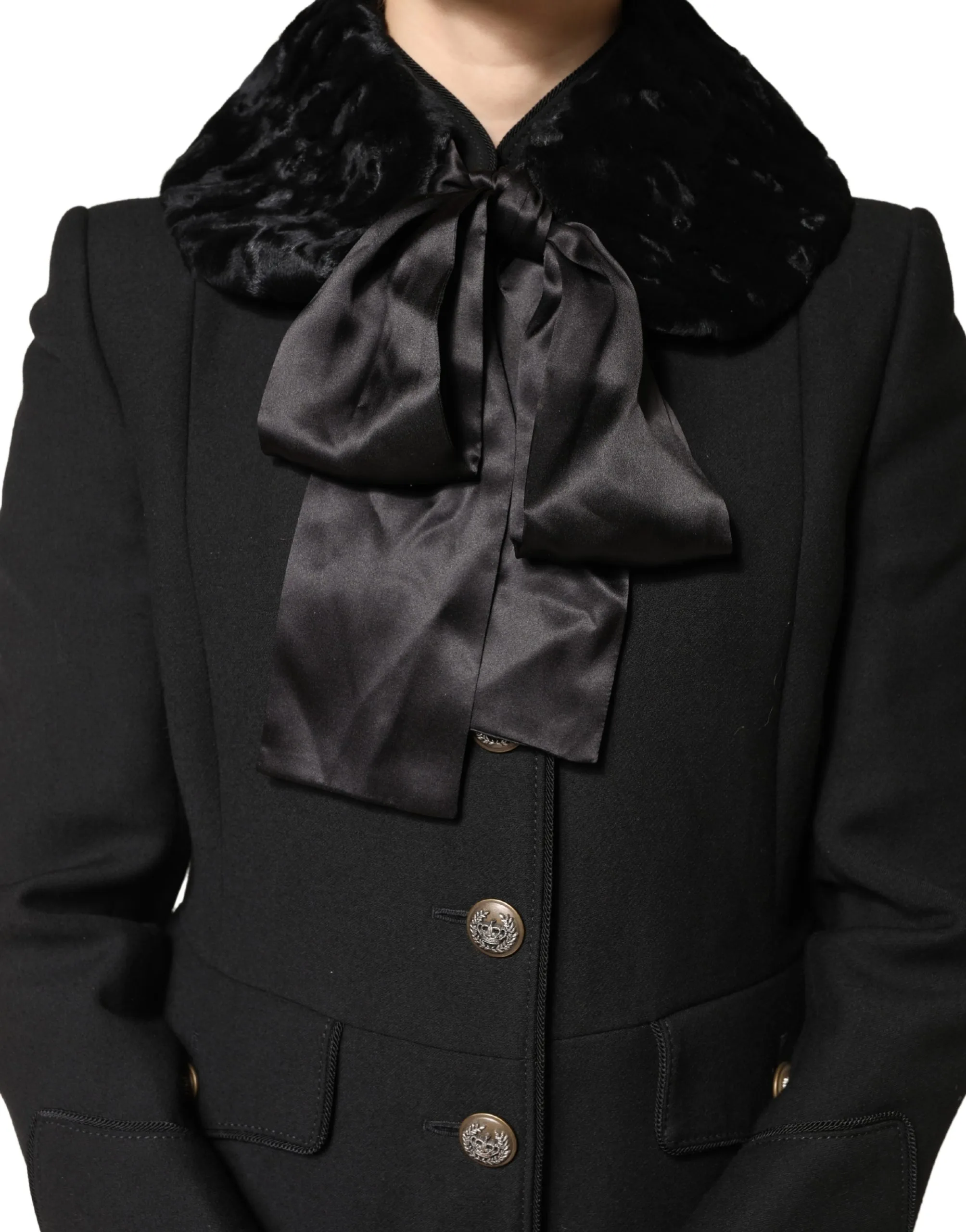 Black Lamb Fur Women Neck Warmer Winter Scarf