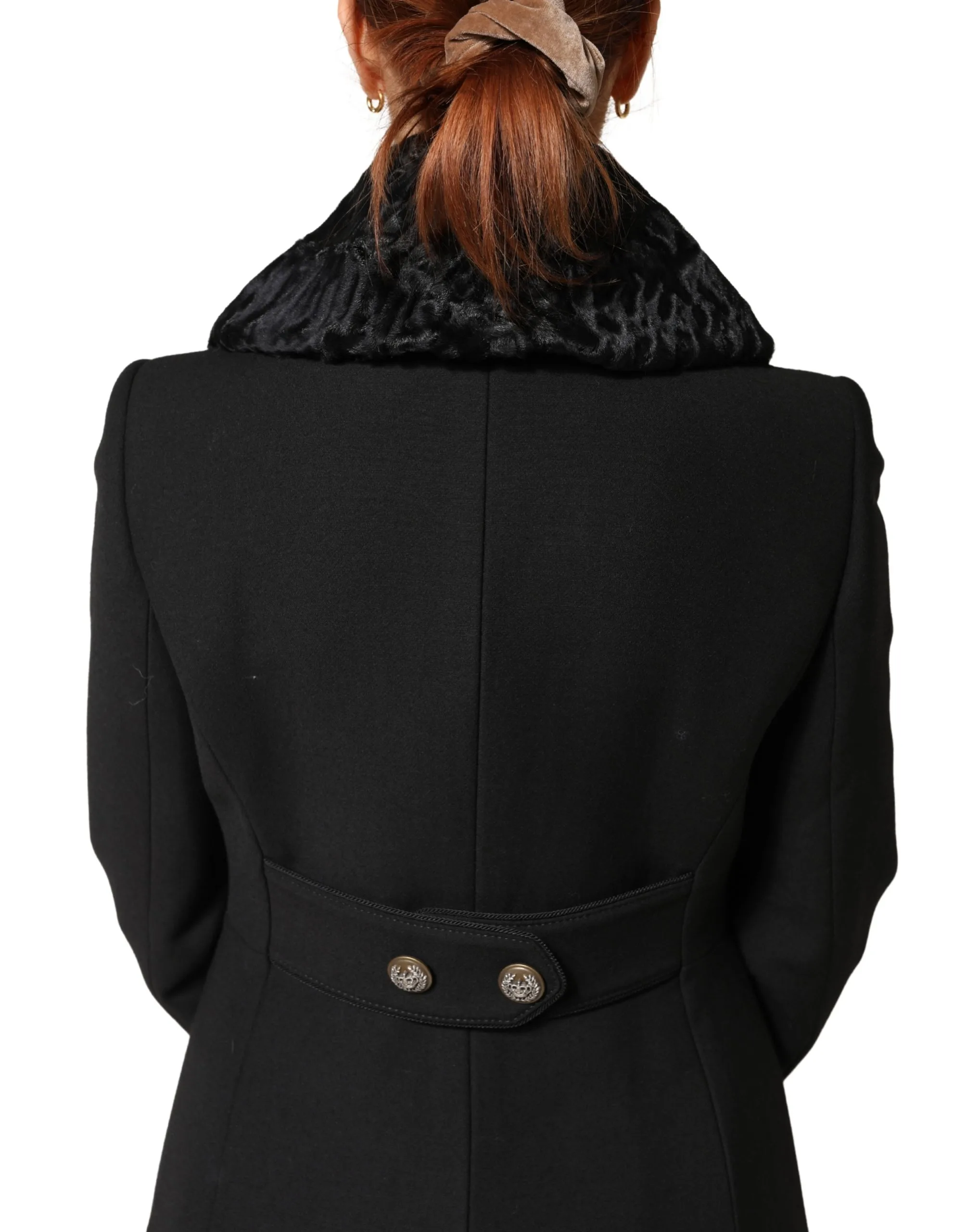 Black Lamb Fur Women Neck Warmer Winter Scarf - Image 2