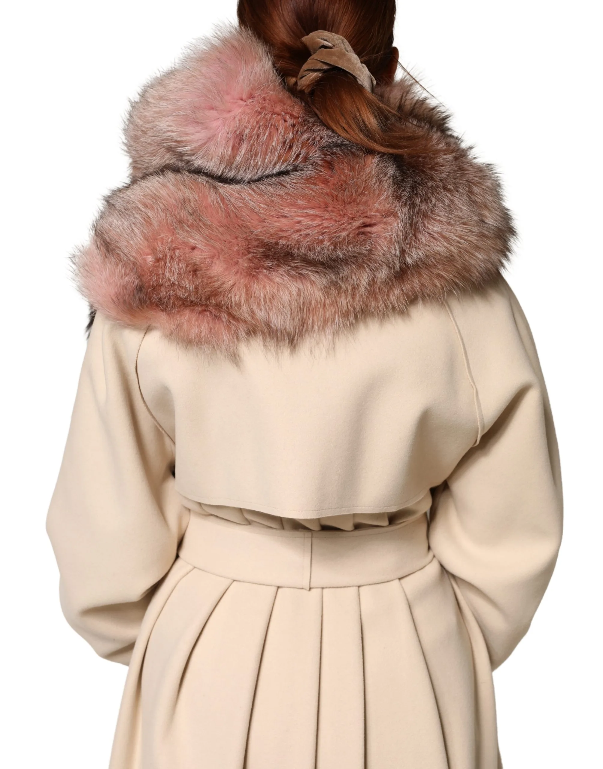 Pink Frost Fox Fur Neck Warmer Winter Scarf - Image 2