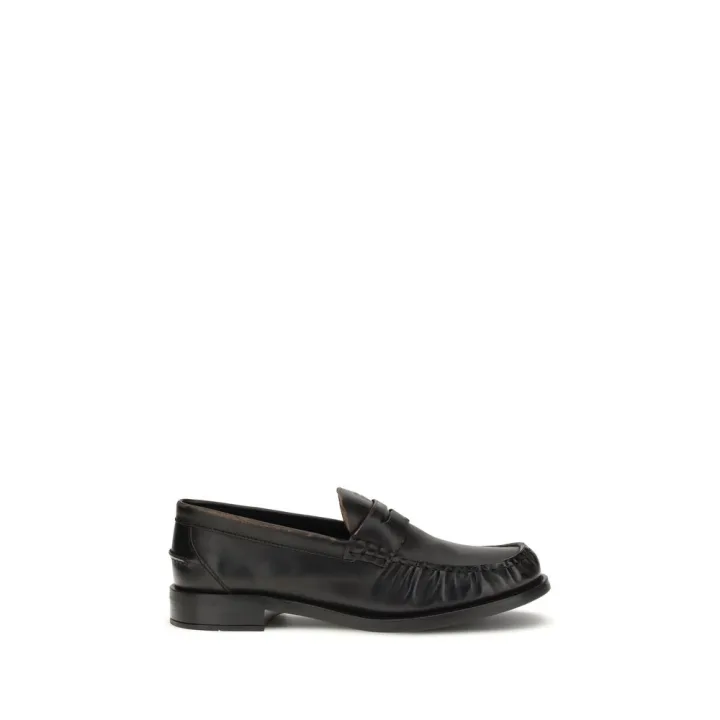 Black Calf Leather Bos Taurus Slip - On Loafers
