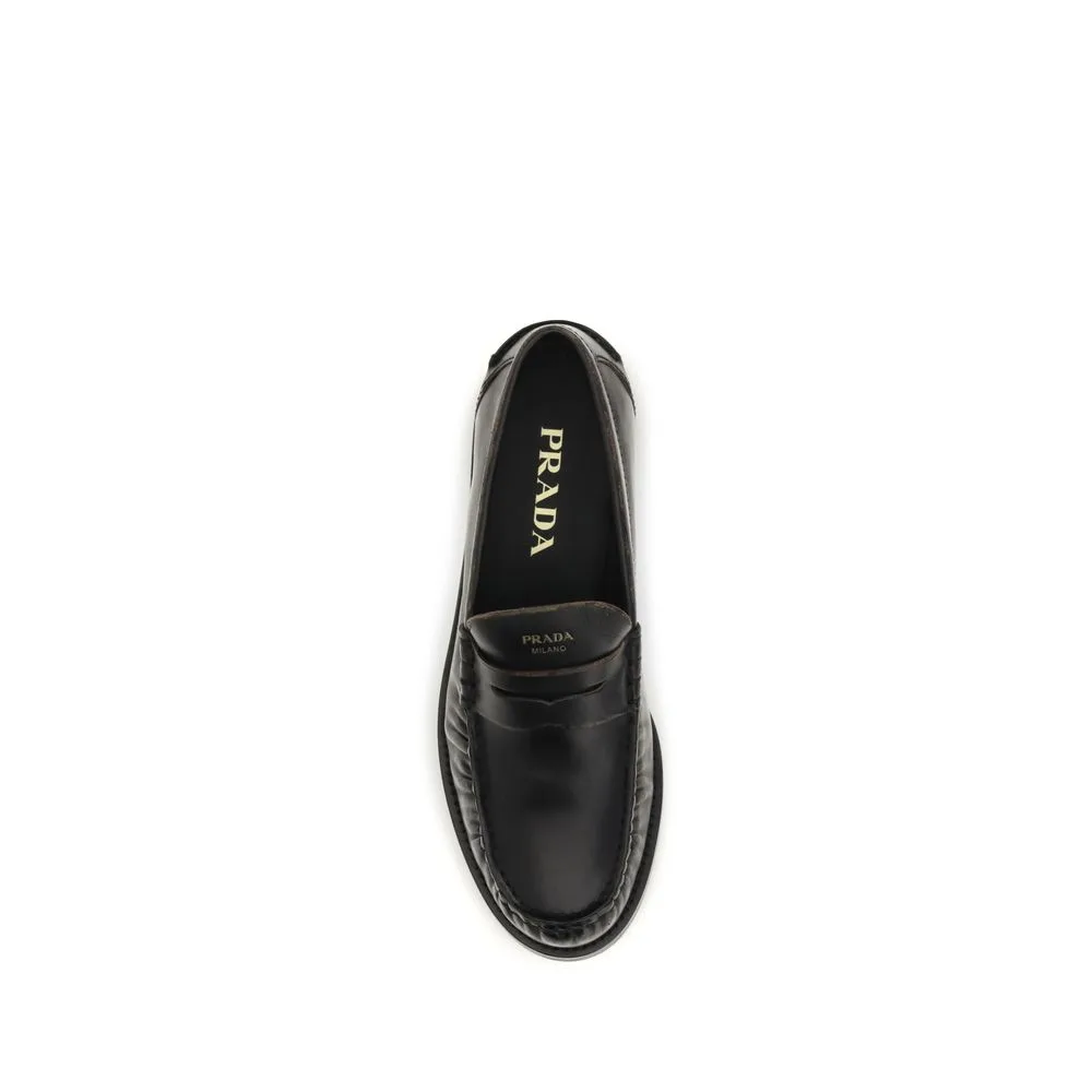 Black Calf Leather Bos Taurus Slip - On Loafers - Image 4