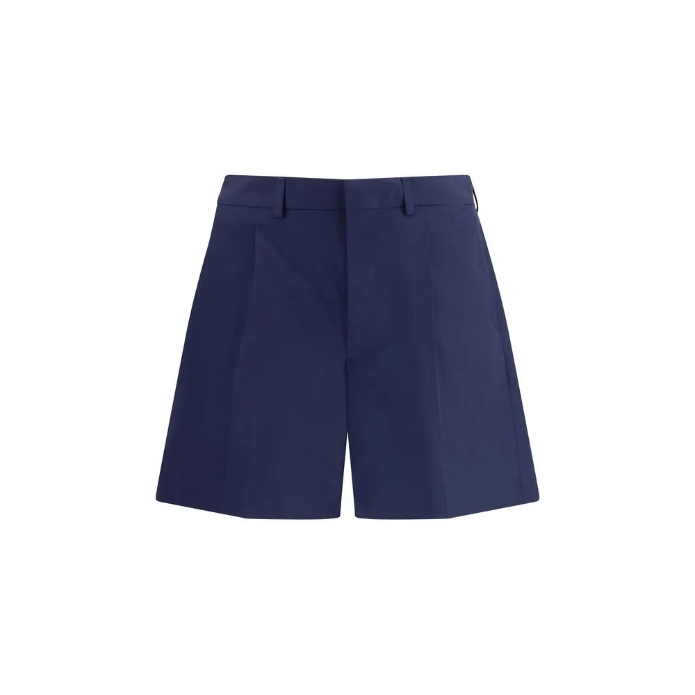 Blue Cotton Bermuda Shorts
