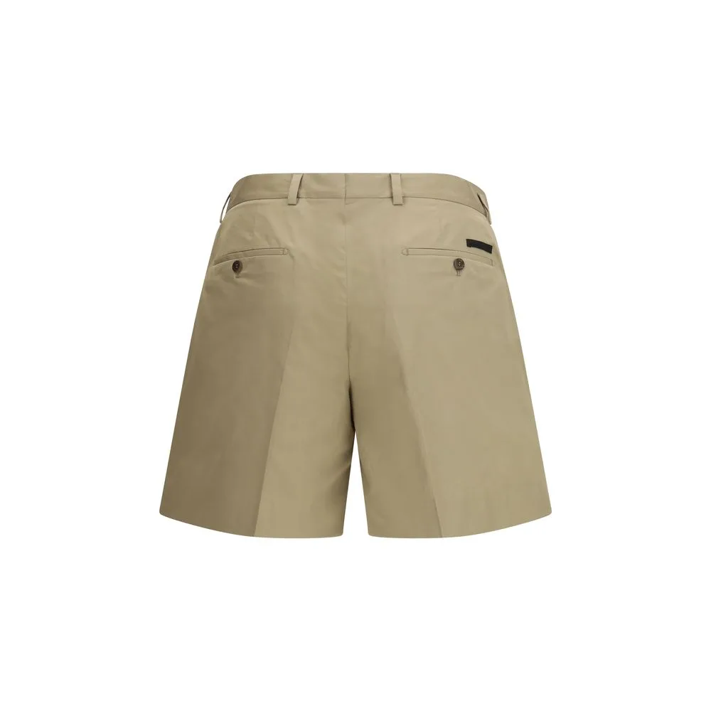 Beige Cotton Bermuda Shorts - Image 2