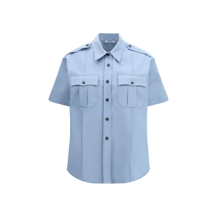 Blue Cotton Shortsleeve Shirt