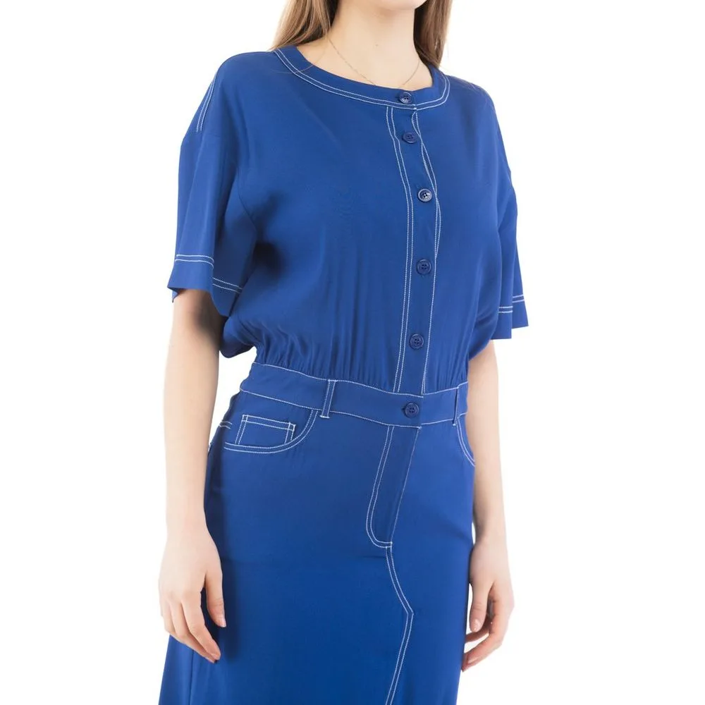 Multicolor Marabou Casual Dress — Blue - Image 2