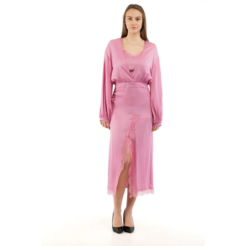 Multicolor Marabou Casual Dress — Pink