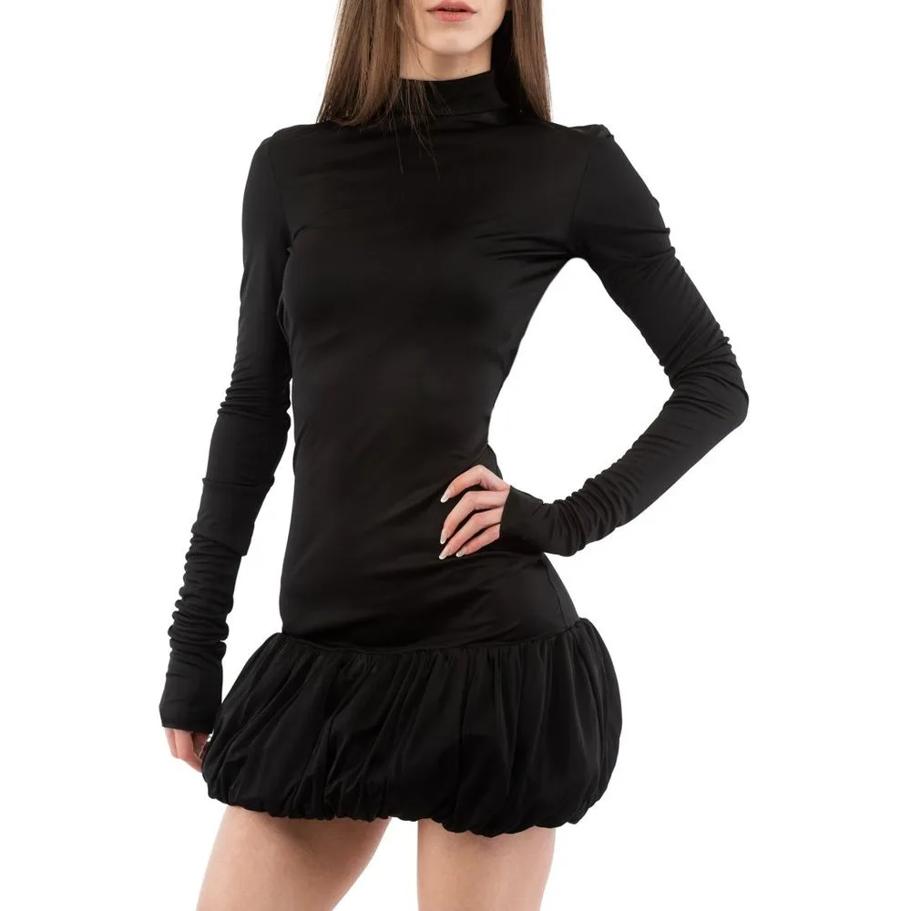 Black Viscose Casual Dress - Image 2