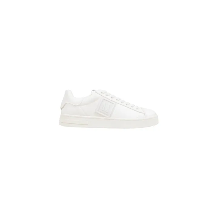 White Polyester Low Top Sneakers