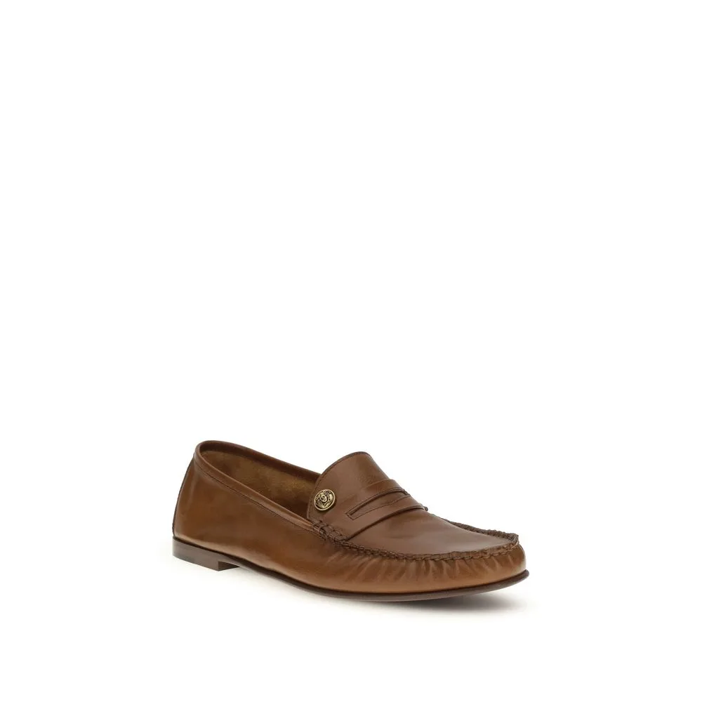 Brown Calf Leather Bos Taurus Slip - On Loafers - Image 2