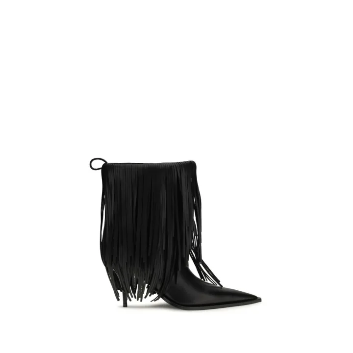 Black Calf Leather Bos Taurus Ankle Boots