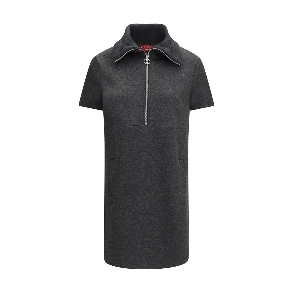 Gray Cotton Casual Dress