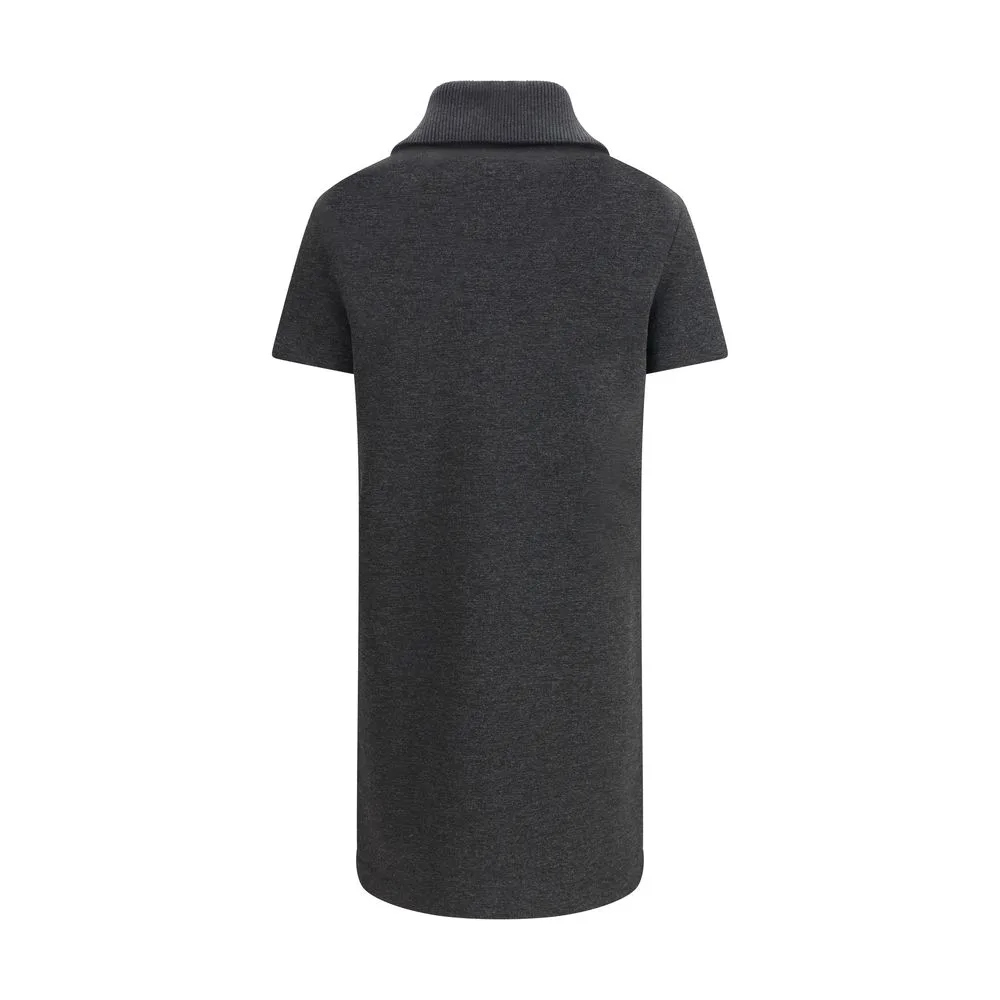 Gray Cotton Casual Dress - Image 2