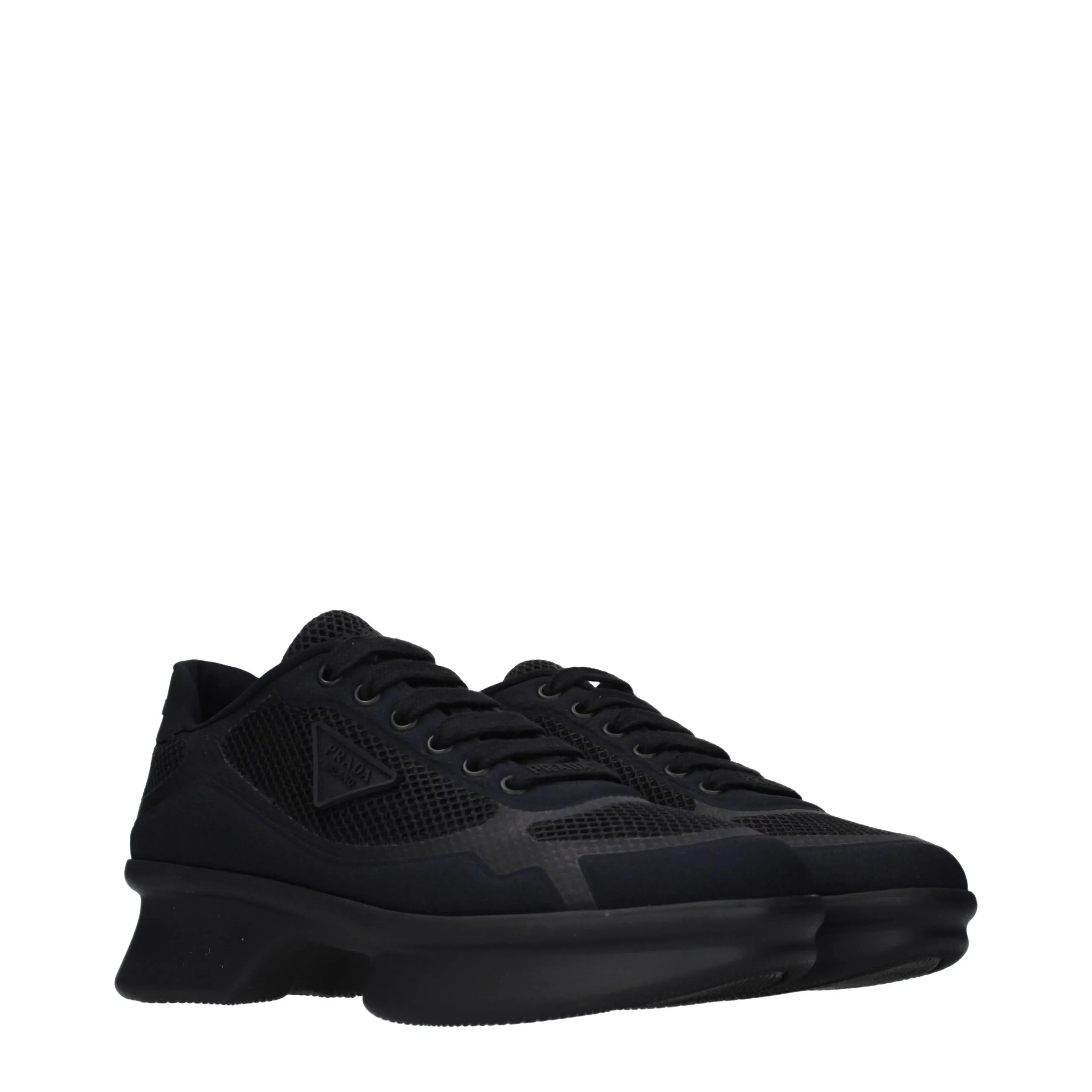Black Fabric Low Top Sneakers - Image 2